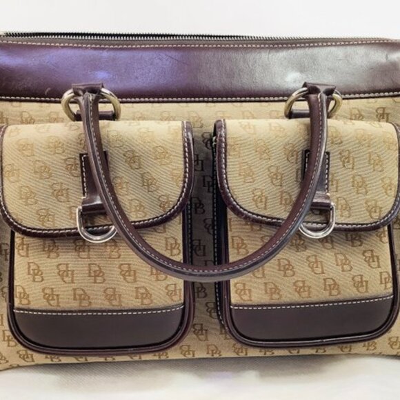 Dooney & Bourke Handbag, Signature Double Pocket Logo Tote - Picture 1 of 7
